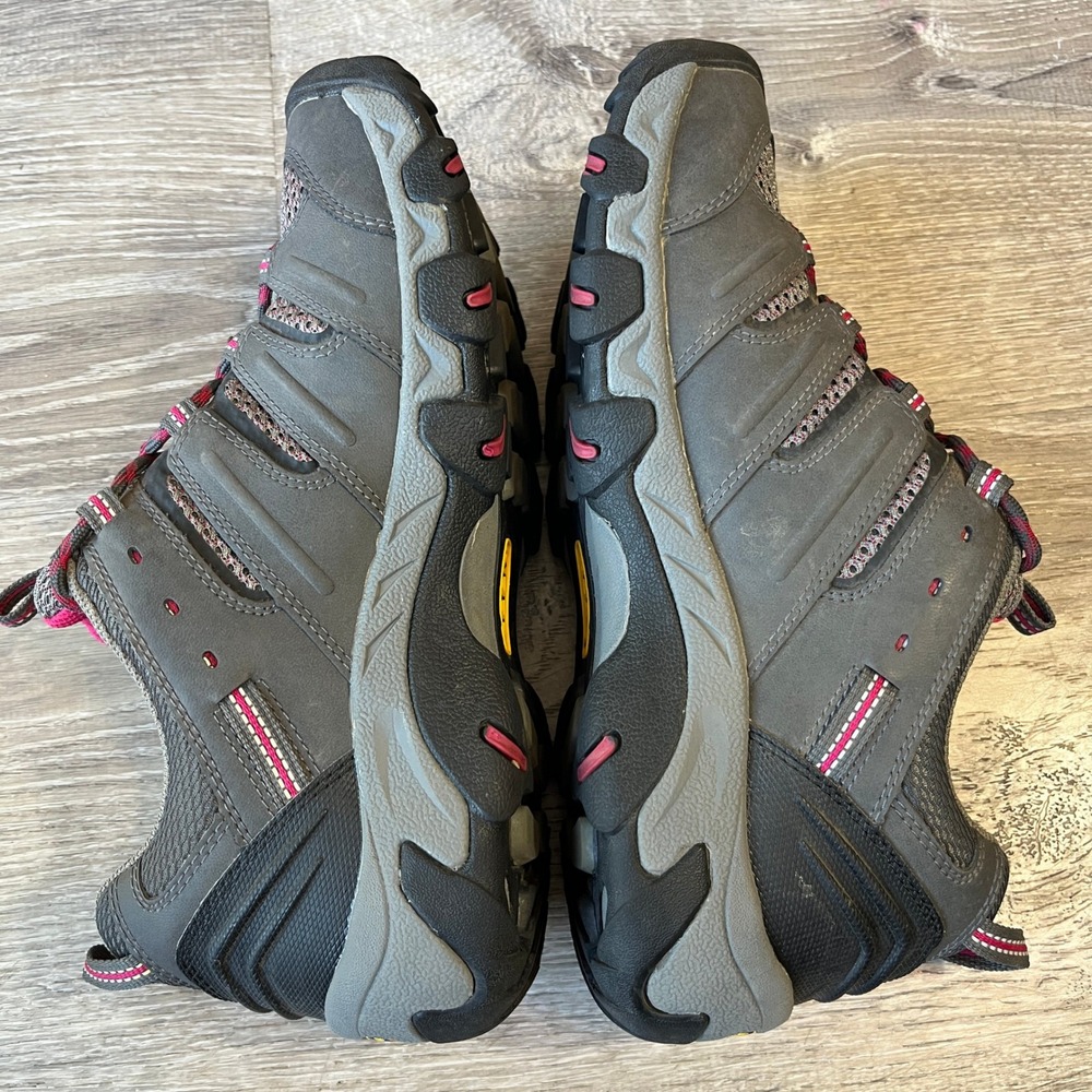 Keen Voyageur Gray Pink Leather Mesh Hiking Shoes Womens 10 1011280